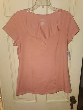 torrid Dusty Rose Scoop Neck Short Sleeve Top